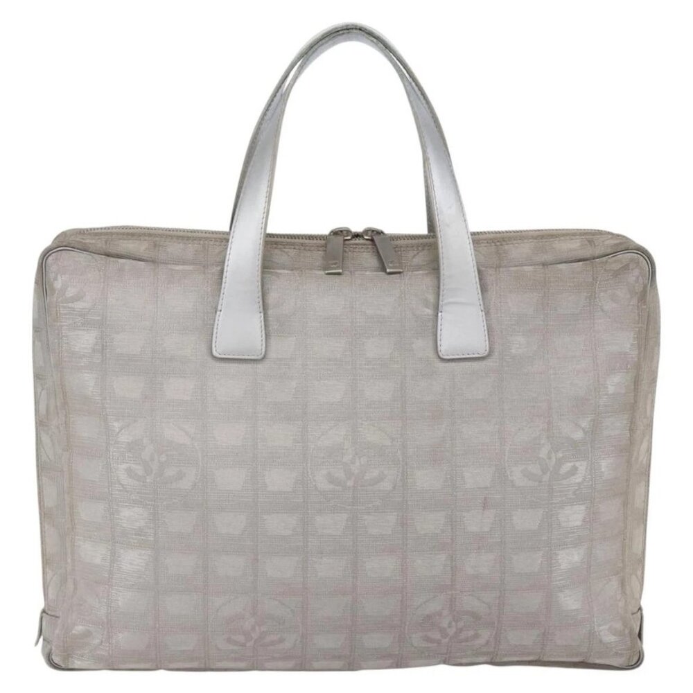CHANEL New Travel Line Tote Bag Nylon Silver - Picture 2 of 16